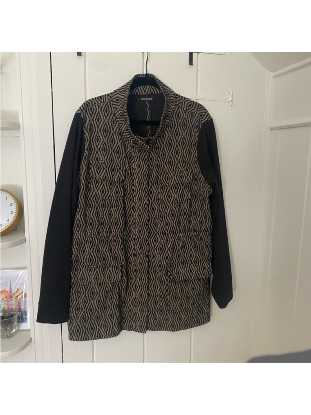 Maurices Black & Tan Geometric Jacket